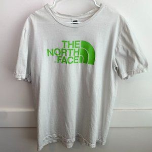 The North Face Green Logo White Short Sleeve Shirt